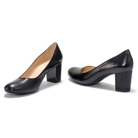 Marco Shoes Chaussures noires lisses 1170P avec un talon 3D 2