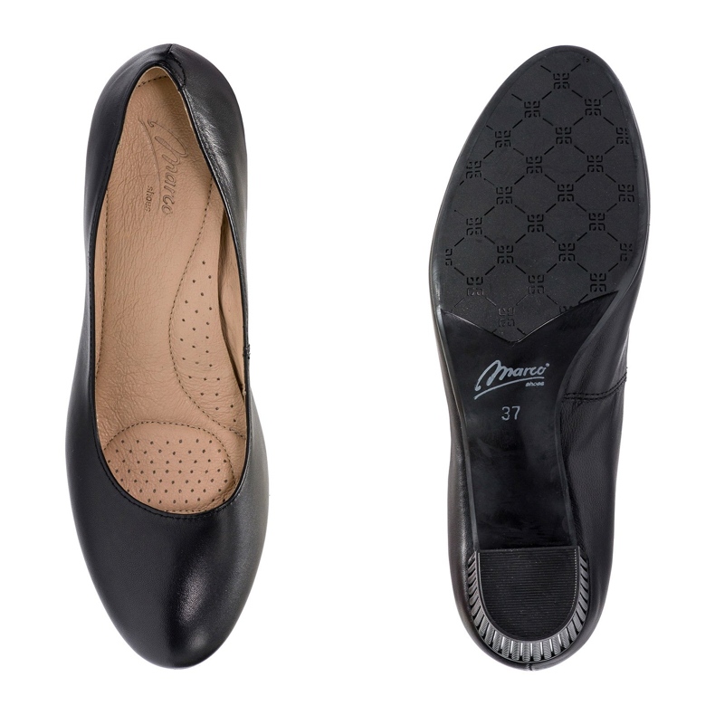 Marco Shoes Chaussures noires lisses 1170P avec un talon 3D 1