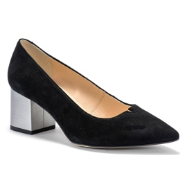 Marco Shoes Chaussures en daim noir 1038P, talon en acier le noir 2