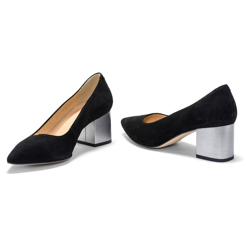 Marco Shoes Chaussures en daim noir 1038P, talon en acier le noir 1