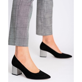 Marco Shoes Chaussures en daim noir 1038P, talon en acier le noir 5