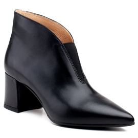 Marco Shoes Bottines 1460B slim en cuir noir avec tige en caoutchouc 1