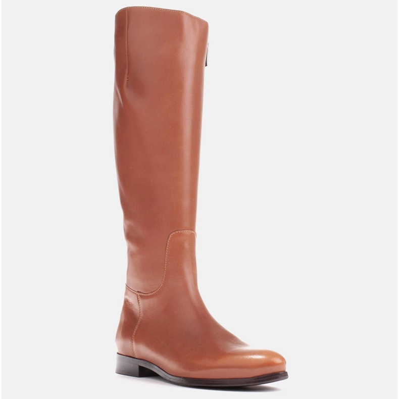 Marco Shoes Bottes marron 1323K classiques et lisses sur un plat brun 1 Marco Shoes Bottes marron 1323K classiques et lisses sur un plat brun 1