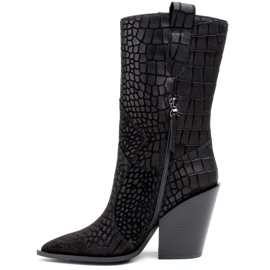 Marco Shoes Marco boots 1408K santiags à motif animalier le noir 1 Marco Shoes Marco boots 1408K santiags à motif animalier le noir 1