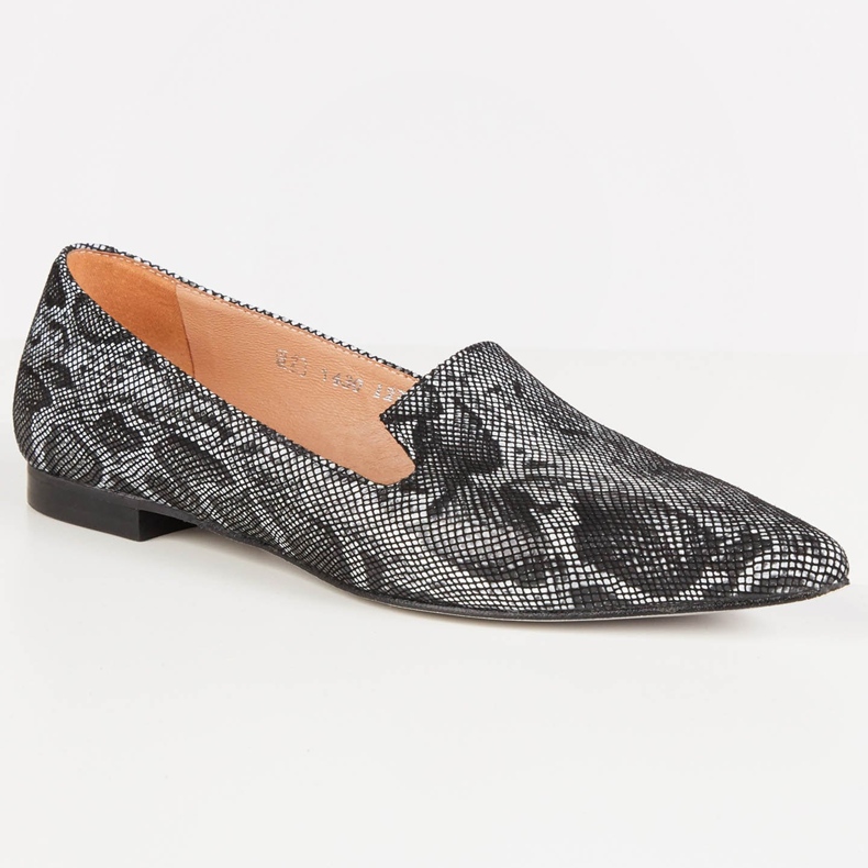 Marco Shoes Seigneurs en peau de serpent noir le noir 1