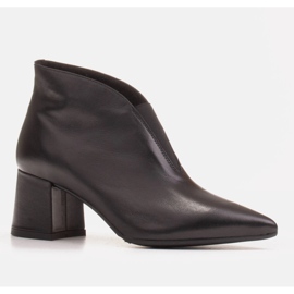Marco Shoes Bottines 1460B slim en cuir noir avec tige en caoutchouc 1