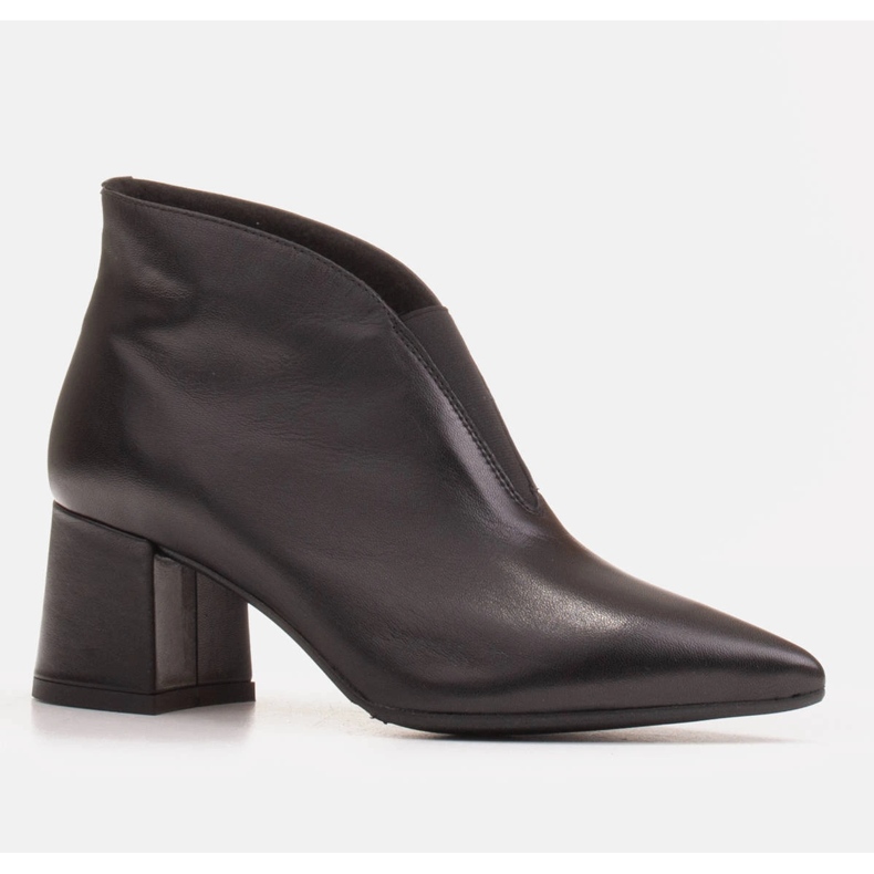 Marco Shoes Bottines 1460B slim en cuir noir avec tige en caoutchouc 1