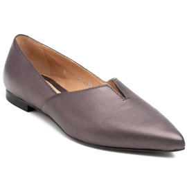 Marco Shoes Ballerines avec une découpe dans une nuance de gris chaud 1