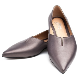 Marco Shoes Ballerines avec une découpe dans une nuance de gris chaud 3