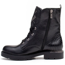 Marco Shoes Bottes femme Marco 1342B nouées avec jets et fermeture éclair noir 2