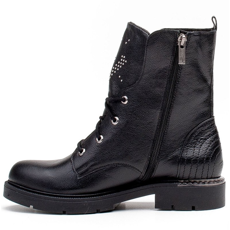Marco Shoes Bottes femme Marco 1342B nouées avec jets et fermeture éclair noir 2