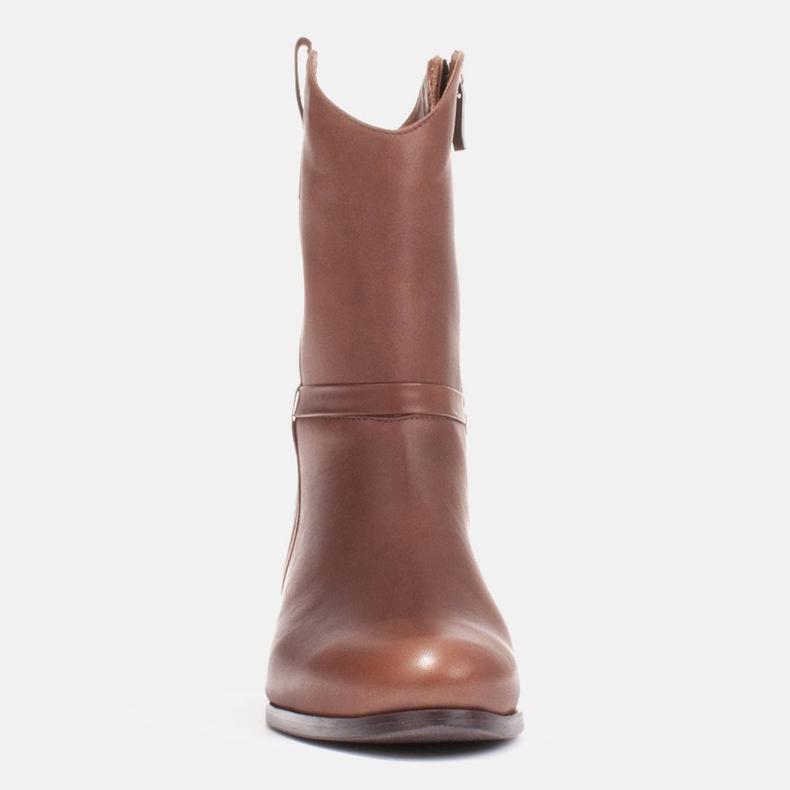 Marco Shoes Bottines Marco à talons bas en cuir naturel délicat brun 1