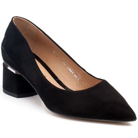 Marco Shoes Escarpins en daim noir à motif floral le noir 1