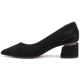 Marco Shoes Escarpins en daim noir à motif floral le noir 2