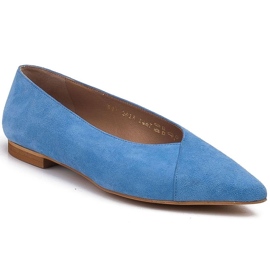 Marco Shoes Ballerines bleues en daim naturel 1 Marco Shoes Ballerines bleues en daim naturel 1