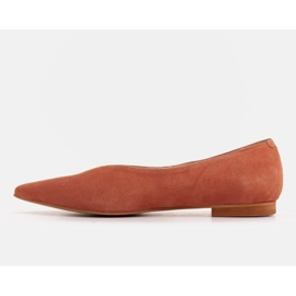 Marco Shoes Ballerines abricot en daim naturel orange 1