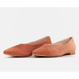 Marco Shoes Ballerines abricot en daim naturel orange 2