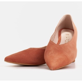 Marco Shoes Ballerines abricot en daim naturel orange 3
