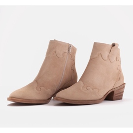 Marco Shoes Bottes beiges en daim naturel sans isolation 7