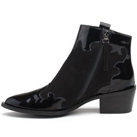 Marco Shoes Bottes noires en daim naturel avec ajout de vernis 2