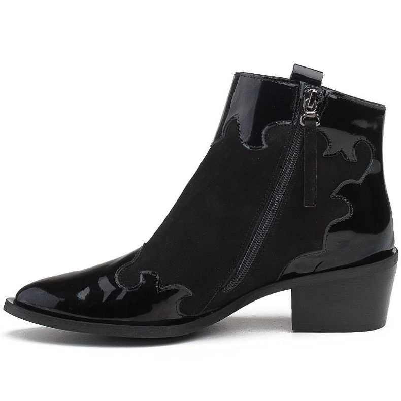 Marco Shoes Bottes noires en daim naturel avec ajout de vernis 2