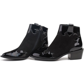 Marco Shoes Bottes noires en daim naturel avec ajout de vernis le noir 3