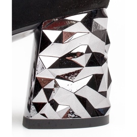 Marco Shoes Escarpins en daim noir à talon métallique 3D le noir 4