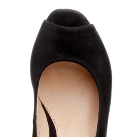 Marco Shoes Escarpins en daim noir à talon métallique 3D le noir 5