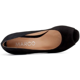 Marco Shoes Escarpins en daim noir à talon métallique 3D le noir 6