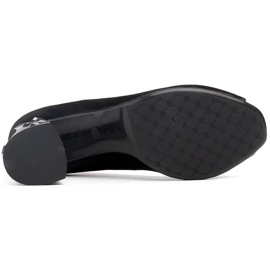 Marco Shoes Escarpins en daim noir à talon métallique 3D le noir 7
