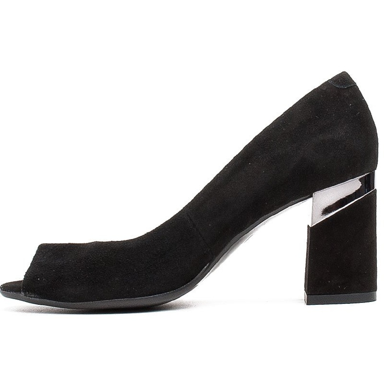 Marco Shoes Escarpins en daim noir à talon métallisé le noir 2