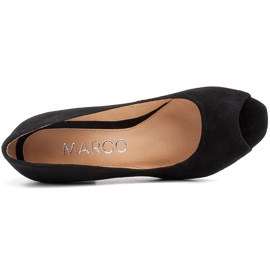 Marco Shoes Escarpins en daim noir à talon métallisé le noir 5