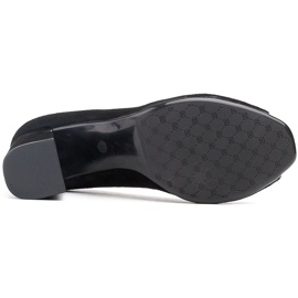 Marco Shoes Escarpins en daim noir à talon métallisé le noir 6