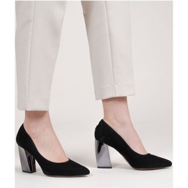 Marco Shoes Escarpins noirs à talon métallisé 1