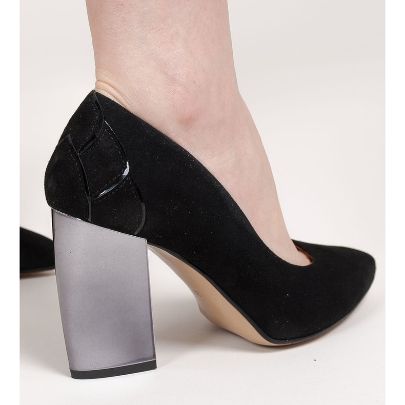 Marco Shoes Escarpins noirs à talon métallisé 2