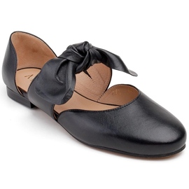 Marco Shoes Ballerines noires 1531P avec un nœud noir 1