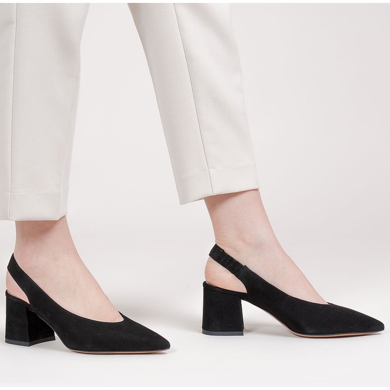 Marco Shoes Sandales noires 1501P avec bride et caoutchouc 1