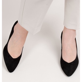 Marco Shoes Escarpins en daim noir à talon métallisé le noir 4