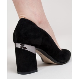 Marco Shoes Escarpins en daim noir à talon métallisé le noir 5