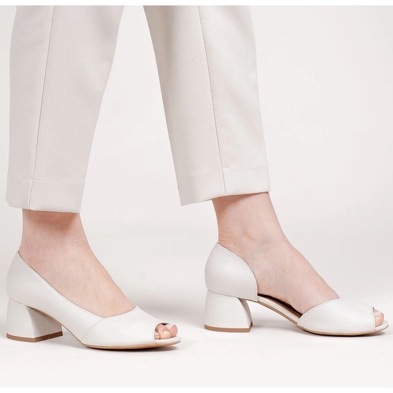 Marco Shoes Escarpins en cuir blanc 1505P 1