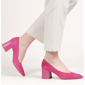 Marco Shoes Escarpins élégants en daim rose 1434P pour femmes 2