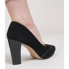 Marco Shoes Escarpins en daim noir à motif le noir 4