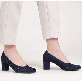 Marco Shoes Escarpins bleu marine avec perforation pour un pied plus large 1 Marco Shoes Escarpins bleu marine avec perforation pour un pied plus large 1