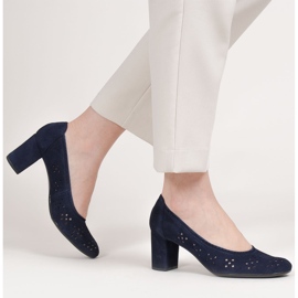 Marco Shoes Escarpins bleu marine avec perforation pour un pied plus large 2 Marco Shoes Escarpins bleu marine avec perforation pour un pied plus large 2