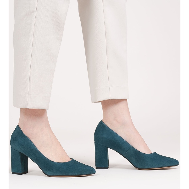 Marco Shoes Escarpins bleus en daim naturel 1