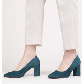 Marco Shoes Escarpins bleus en daim naturel 4