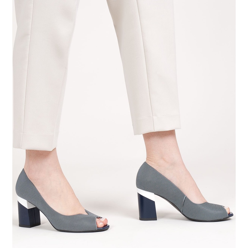 Marco Shoes Escarpins rayés bleu marine 1636P 1 Marco Shoes Escarpins rayés bleu marine 1636P 1