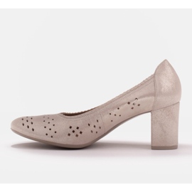 Marco Shoes Escarpins en cuir avec perforation pour un pied plus large beige 6