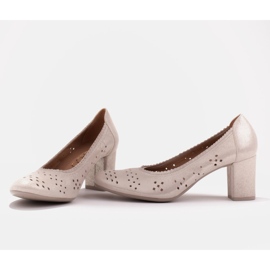 Marco Shoes Escarpins en cuir avec perforation pour un pied plus large beige 2