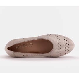 Marco Shoes Escarpins en cuir avec perforation pour un pied plus large beige 4